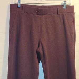 Betabrand Pants Dress Yoga Stretch  Womens M Wine Black Heather Classic Boot Cut